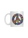3-Piece Peace Love And Happiness Printed Mug White/Blue/Black