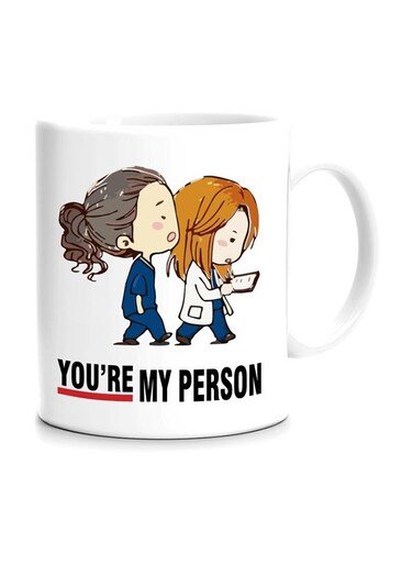 You Are My Person Printed Mug White/Blue/Black 11.5x10.5x10.5centimeter