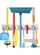 Mop And Broom Holder, Wall Mounted Organizer Mop And Broom Saving Space Storage Rack For Kitchen Garden And Garage,Laundry Offices,5 Position With 6 Hooks