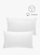 2-Piece Sound Sleep Hotel Hypoallergenic Soft Bed Gel Extra Fiber Stripped Pillow Set For Side And Back Includes 2xPillow Cotton White 16x24inch