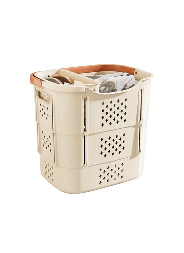 Bathroom Clothes Storage Basket Dirty Clothes Basket with 1 Underwear Blue 38*29.5*38.5CM