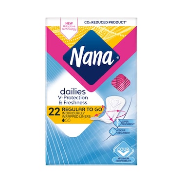 نانا ديليز فريش فوط يومية عادية ملفوفة بشكل فردي 22 فوطة