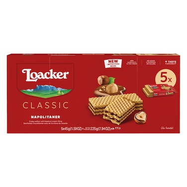 Loacker Classic Napolitaner Chocolate Wafers, 45g Pack of 5