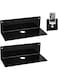 Juliyeh Set of 2 Acrylic Floating Wall Shelves,Modern Wall Shelves Small Adhesive Display Shelf for Bedroom Bathroom Kitchen Living Room Office Playroom (Black)