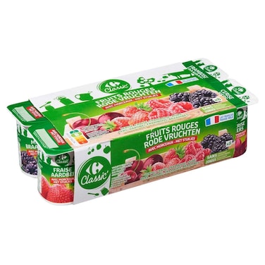 Carrefour Classic Red Fruit Yogurt, 125g, Pack of 8