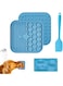 Proxima Direct Super Suction Dog Lick Mat with Treat Dispensing, Slow Feeder Peanut Butter Mat - Ideal for Pet Bathing, Grooming, and Training - Includes Extra Spatula. (2 Pack)