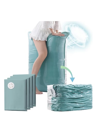Vacuum Storage Cube, 4 PCS Vacuum Storage Bag, Reusable Travel Compression Bag for Duvets, Blankets, Quilts