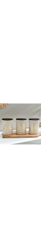 Home Box Bios Rice Husk Tea Coffee Sugar Jar - Set of 3 Multicolour
