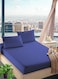 Navy Blue Cotton Queen Striped Fitted Elastic Bedsheet 180x200+25cm
