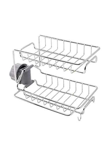Kitchen Faucet Sponge Holder Silver 15x22x13cm