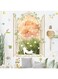 BPA Tropical Plants Flower Fake Window Wall Sticker, Removable Fairytale Sunset Cartoon Cat Wallpaper Decals, Vine Grass Art Mural for Kids Room Bedroom Living Room Decoration