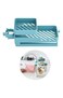3 in 1 Kitchen Sink Organizer, Multifunctional Sponge and Dish Towel Holder, Plastic Caddy for Brushes, Towels, and Sponges, Compact Kitchen Storage Solution (Blue)