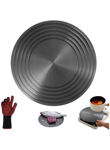 Tuklye Gas Stove Diffuser, 11inch(28cm) Protector Diffuser, Round Frozen Food Quick Thaw Tray, Multi-Function Fin Cookware Accessories