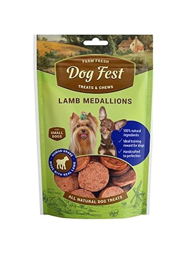 Dog Fest Farm Fresh Treats &amp; Chews Small Dogs Treats Made with Real Lamb Meat, 55 grams, Pack of 1