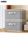Set of 2 &iuml;&frac14;&OElig;Foldable Storage Box, Fabric Collapsible Closet Drawers With Removable Lids And Three handles,Washable Storage Containers For Bedroom,Closet,Office,Living Room&iuml;&frac14;&circ;Grey)