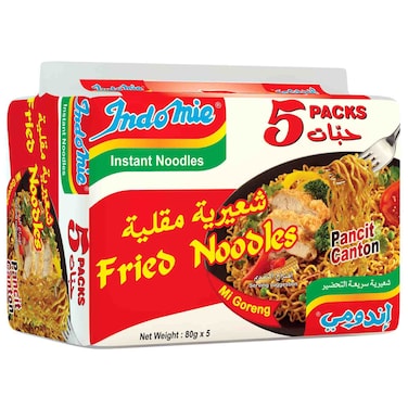 Indomie Mi Goreng Fried Instant Noodles, 80g Pack of 5