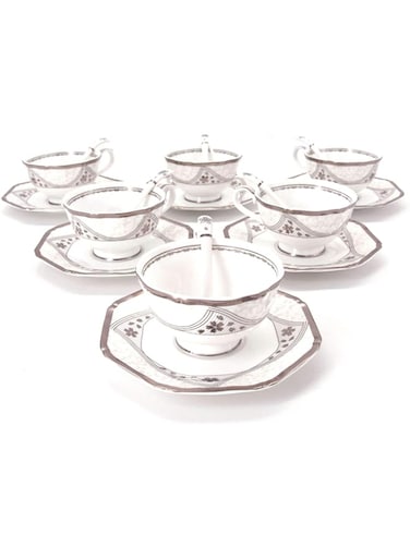KITCHEN SOUQ Tea Cup, Saucer and Spoon 18 Pieces Set