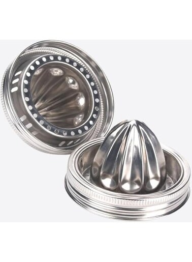 Stainless Steel Citrus Juicer Cover, Reusable Wide Mouth Lids for Mason Jar, Food Container and Can, Metal Juicing Tool, Home Accessories Canning Jar Lids Mason Jar Juicer Lid.