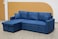 DEEP SLEEP EVERY NIGHT Sofa Cum Bed With Cushions L-Shaped   Storage Space   Convertible Living Room Furniture (BLUE)