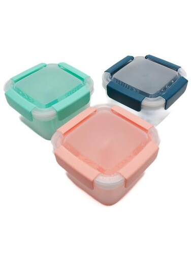 Berry Keeper Container Fruit Produce Saver Food Storage Containers With Removable Drain Colanders Kitchen Refrigerator Organizer Bins (3Pcs) 16x16x9 Cm Multicolour