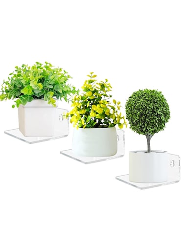 Small Adhesive Wall Shelves, 3-Ledges, Acrylic Display Shelf Flexible Use of Wall Space