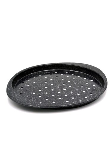 Granite 12-Inch Pizza Crisper Pan with Carbon Steel Coating for Home Oven Baking   Premium Quality Non-Stick Pizza Tray PR48777