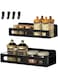 Maykela Magnetic Spice Rack,2 Pack Magnetic Fridge Organizer with 4 Hooks Refrigerator Storage Single Tier Drinks Small Storage Shelf Fridge Side Shelf Organizer Space Saving