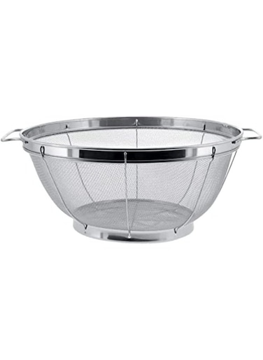 29.5cm Stainless Steel Wire Basket Strainer with Handles for Everyday Kitchen Use, Heavy Duty Fine Mesh Metal Colander for Sifting Rinsing Straining and Steaming Pasta Vegetables Dishwasher Safe
