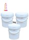 Multipurpose 3 Pieces Set Food Grade White Plastic Yogurt Bucket PP Container With Tamper Evident Lid
