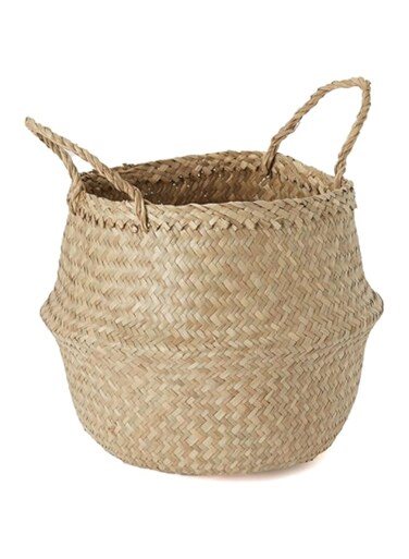 HomeBox Natura Seagrass Laundry Basket, 25 cm x 32 cm Size