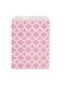 7 x 5 Inch Cookie Bags, 100 Paper Treat Bags - Use As Party Favors Or Candy Bags, Pink With Asian Monogram Paper Food Bags For Baked Goods, For Buffets Or Parties