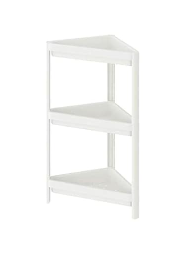 IKEA Vesken Corner Shelf Unit White 13x13x28 704.710.92