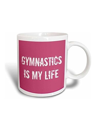 Gymnastics Is My Life Printed Mug White/Pink