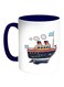 Passenger Steamer Printed Coffee Mug White/Blue 11ounce