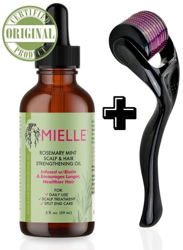 Mielle Rosemary Mint Scalp And Hair Strengthening Oil Hair Roots And Eyebrows Nourishment, Hair Growth, And Hairfall Treatment Pure Oil Lab Tested / 2OZ 55ml