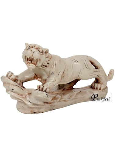 Pinkdesh Beige Leopard Figurine Home Living Room Desk D&eacute;cor Wildlife Leopard Statue for Office Showpiece Gift