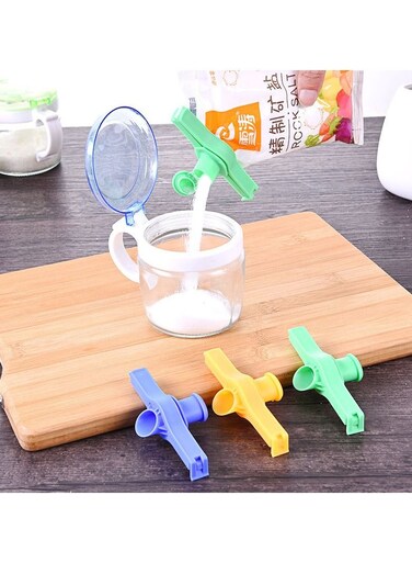 Pow 6pack Food storage sealing clip for food and snacks kitchen bag clip with cap