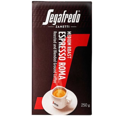 Segafredo Zanetti Medium Roast Espresso Roma Roasted and Blended Ground Coffee, 250g