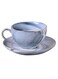 2-Piece High-Fired Ceramic Voguish Unique Painted Edge Cup And Saucer Set Assorted 140ml