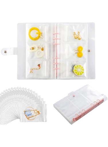 KASTWAVE Jewelry Organizer Book with 160 Slots &amp; 30 Bags - Clear Travel Case for Rings, Necklaces, Bracelets &amp; Earrings - Anti-Oxidation Storage Solution
