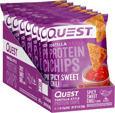 Quest Tortilla Style Protein Chips - Spicy Sweet Chili (8 Bags)