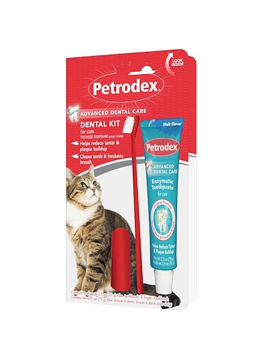 Petrodex Dental Kit for Cats, Malt Flavor Toothpaste, 2.5 Oz