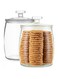 kitchentoolz Half Gallon Glass Cookie Jars with Airtight Lids - Big Food Storage Containers for Kitchen Pantry - Dog Treats, Flour, Sugar, Biscotti, &amp; Candy - 64oz Canisters Pack of 2