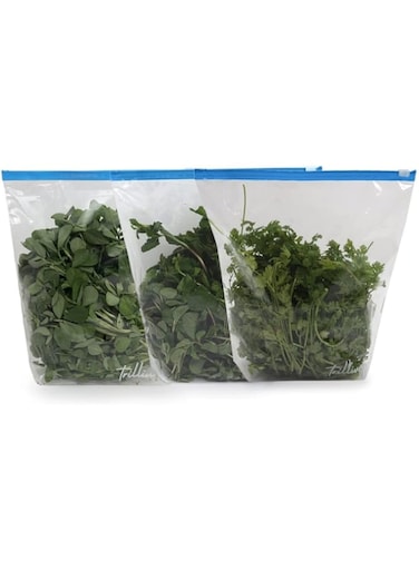 Trillium Slider Freezer Storage(15+1) Bags With Expandable Bottom Zip-lock Pouch Vegetable Bag(Medium size), Zip Lock Plastic Bags for Fridge Food Covers, Reusable Zip Lock Bag - BPA Free