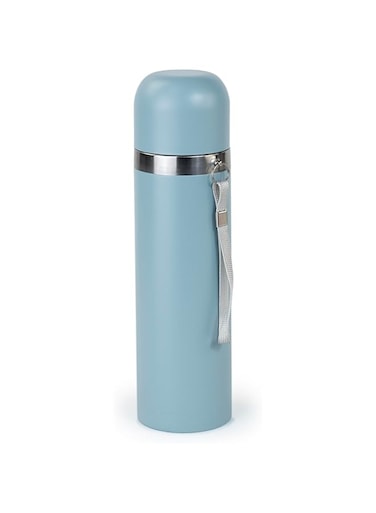 Nessan Thermos Flask 500ml - Insulated Vacuum Flask - Light and Compact Stainless Steel Thermal Bottle for Hot and Cold Drinks &ndash; Bluish-Gray