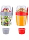 870ML Reusable Overnight Oats Container with Lid, 2 Pcs Yogurt Pots with Lids, On The Go Breakfast Cereal Yogurt Cups Containers with Fork Spoon for Salads Fruit Granola Cereal Milk Porridge