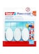 tesa Powerstrips Hooks Small OVAL - Removable Self-Adhesive Wall Hook for Glass, Tiles, Wood, Plastic and Other Surfaces - Waterproof - White - Strong Hold up to 1 kg