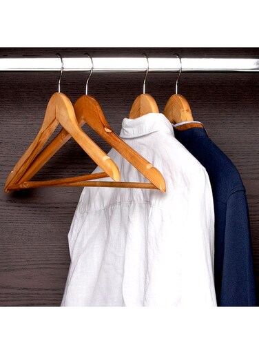 4-Piece Rotating Wooden Hanger For Clothes Coat Garment Suit Hangers Set Brown/Silver 45x5x23cm