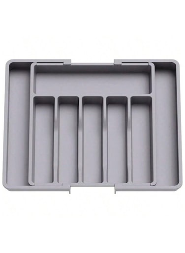 Adjustable Cutlery Storage Holder Expandable Tableware &amp; Silverware Organizer BPA-Free Drawer Tray for Utensils Space-Saving with Dividers for Spoons Forks Knives