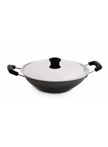 Aluminum Appam Pan with Lid &acirc;&euro;&ldquo; 21cm Durable Non-Stick Cooking Pan Multicolor 21cmcm
